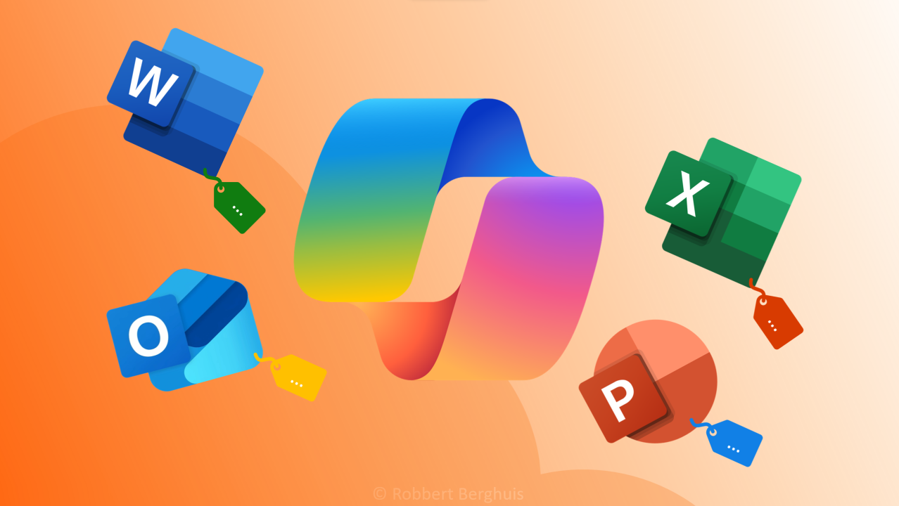 Image illustrating Microsoft Productivity Apps, Copilot and Purview Sensitivity Labels - © Robbert Berghuis