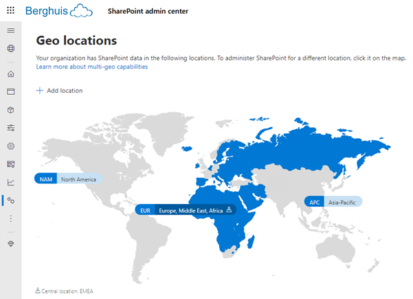 Microsoft 365 Multi-Geo view - © Robbert Berghuis