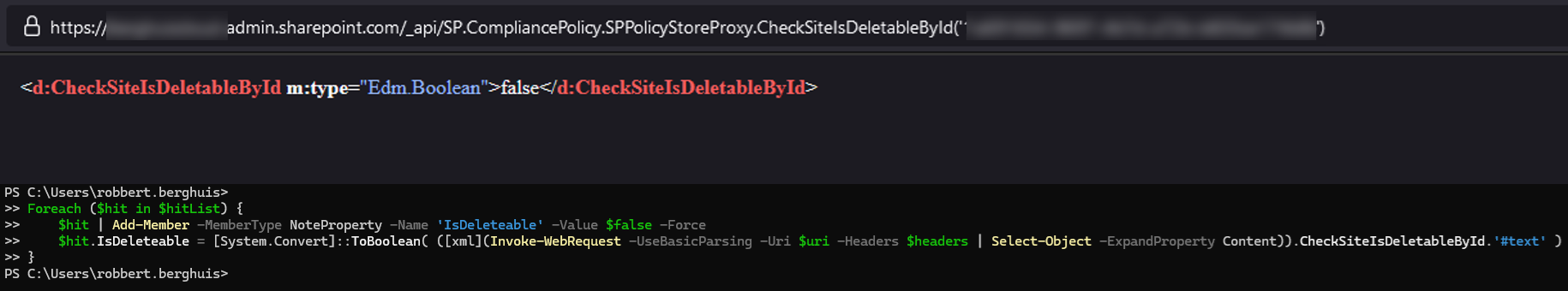 Leveraging in the API through PowerShell to fetch the "Is Deletable" value - Robbert Berghuis - © Robbert Berghuis